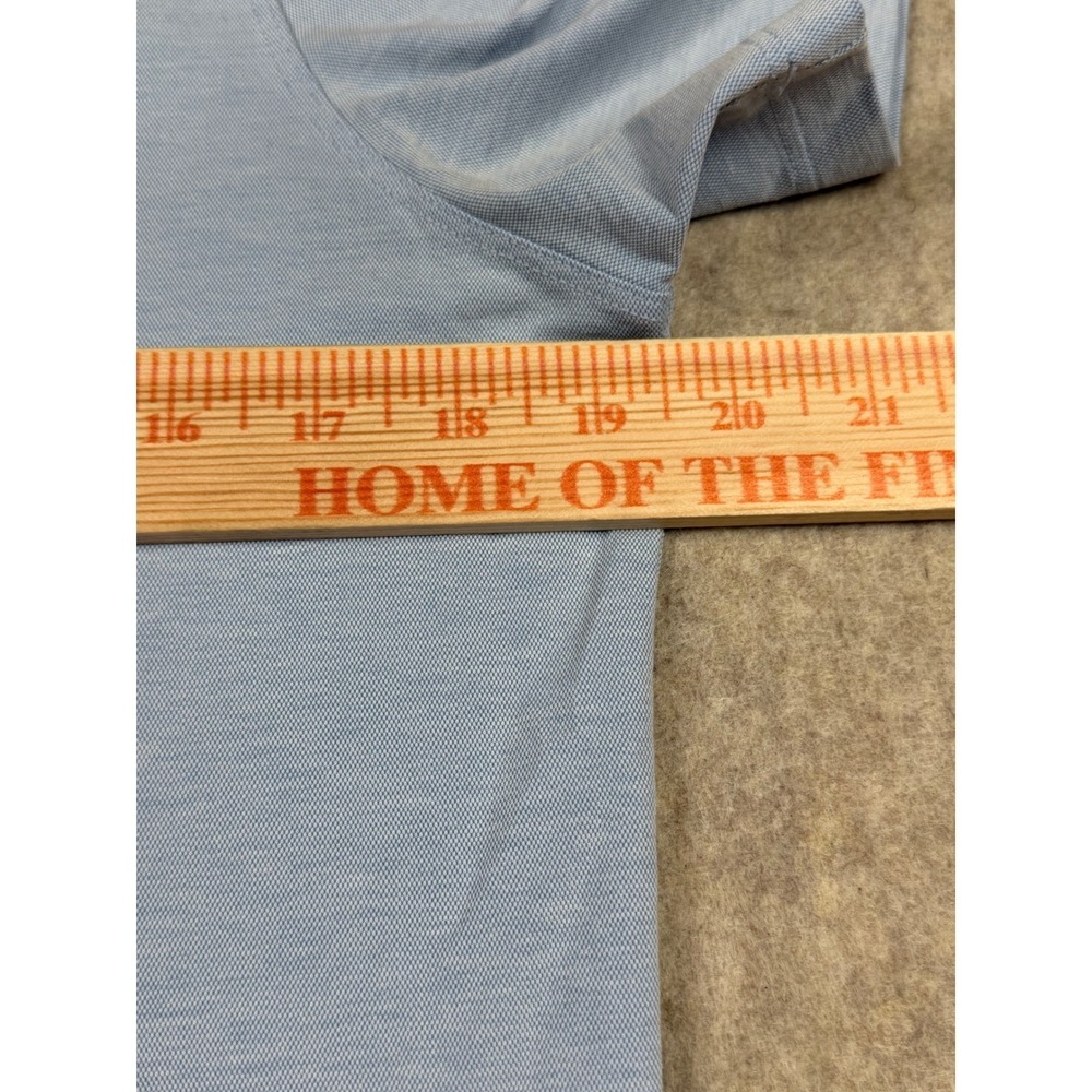 Lululemon Evolution Polo Shirt Mens Medium Blue Short Sleeve - Picture 6 of 7